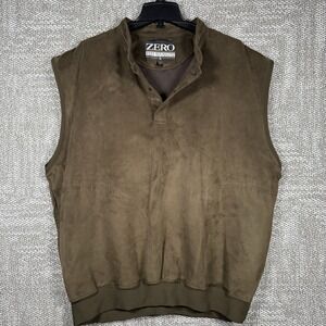 Zero Restriction Pullover Mens XL Green Snap Windbreaker Jacket Golf Vest Velour